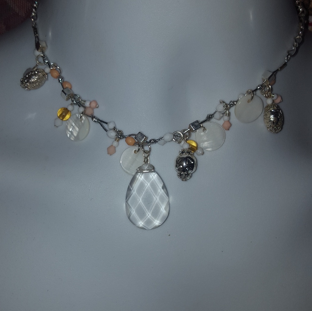 Teardrop Chandelier Acrylic Charm Necklace 14$